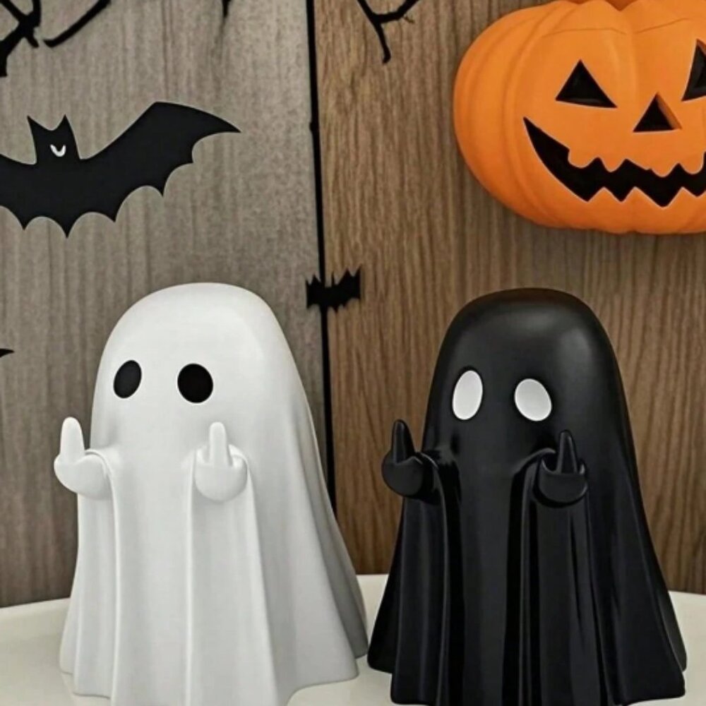 1pc Halloween Ghost Figurine Ghost Decor, Funny Ghost Statue, Cute Ghost Figurin